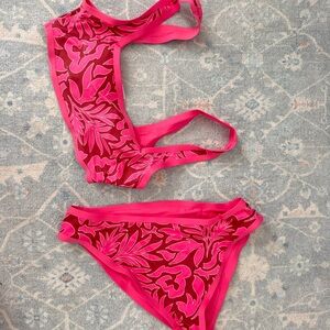 L*Space Fuchsia and White Floral Bikini